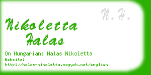 nikoletta halas business card